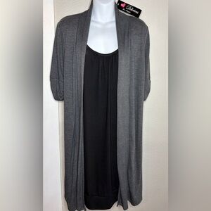 NWT Delirious Gray Black Layered Short Dress Women XL